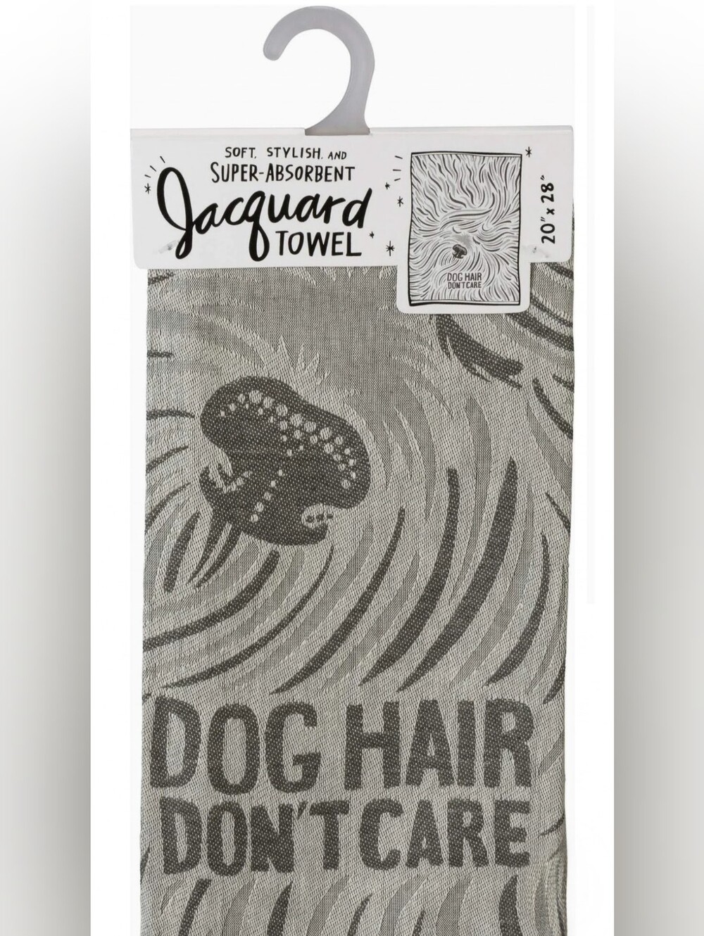 Kitchen Towel - Gray "Dog Hair Don't Care"